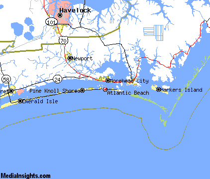 Atlantic Beach North Carolina Com Map