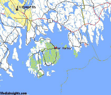 bar harbor map maine transportation each enlarge thumbnail